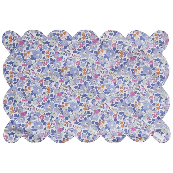 Coco & Wolf – wholesale Placemat – Reversible Scalloped Placemat made with Liberty Fabric BETSY4
