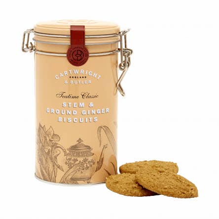 C&B Stem Ginger Biscuits in Tin for wholesale by Cartwright & Butler