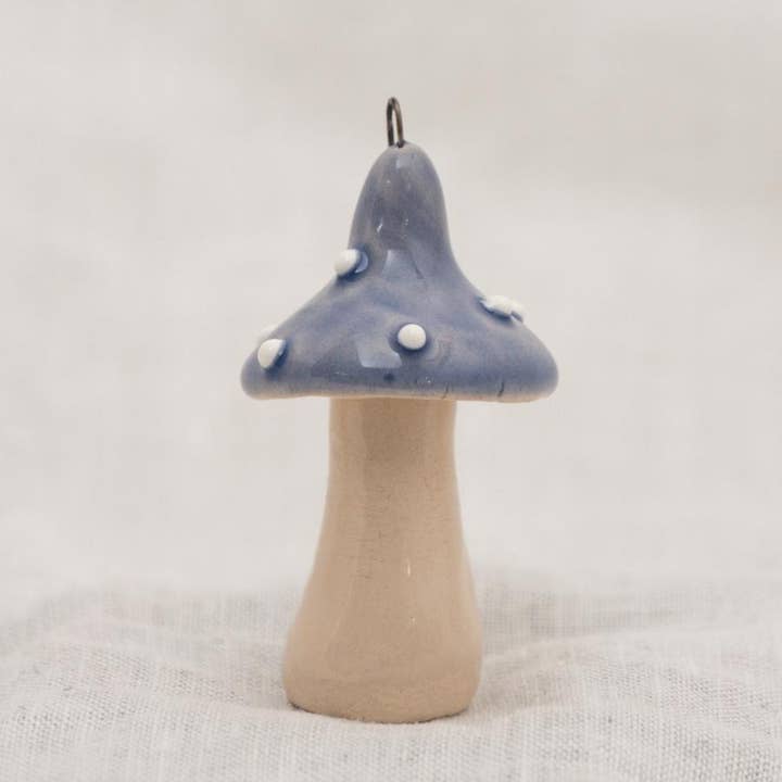 NaturoTheke - Wholesale Decorative Tabletop Object - Lucky mushroom hanging on a stalk (4.5cm-5.5cm) + rod5