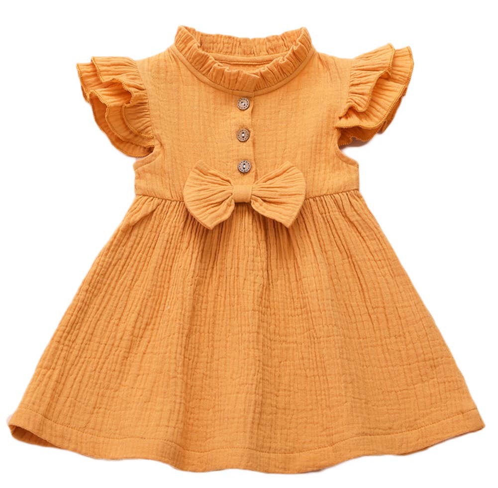 Fennco Styles – wholesale Klänning – Barn – Flutter ärm Stativkrage Bomull Flickklänning8