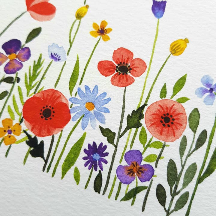 Anna Lau Art - Wholesale Art Print - Hey Poppies: A5 / A4 Watercolour Floral Art Print4