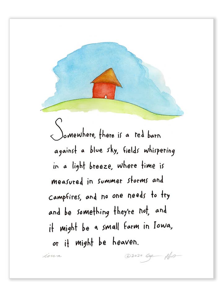 Iowa 11x14 Art Print for wholesale by StoryPeople