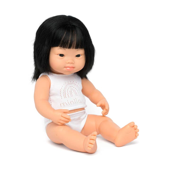 Baby Doll Asian Girl with Down Syndrome 15" inch (box) for wholesale by Miniland Educational
