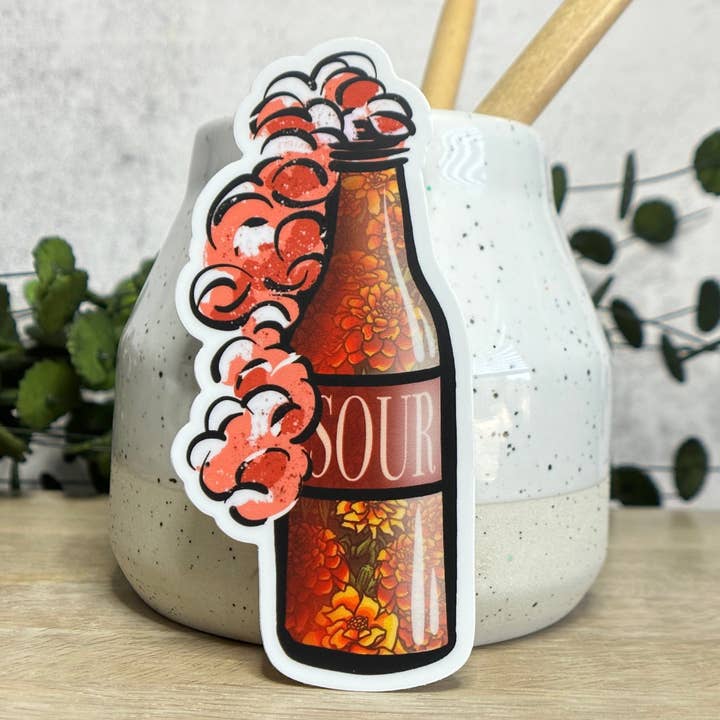 Sour Beer Bottle Vinyl Sticker for wholesale by Everyday H2O