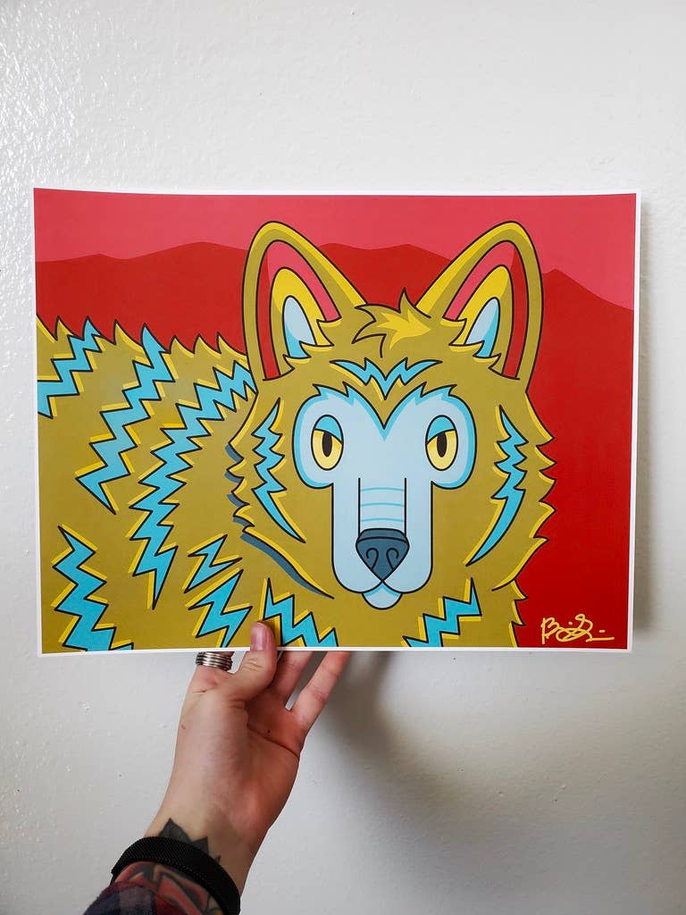 Brianna Gardocki Art - Wholesale Art Print - Coyote New Mexico Enchanted Desert Art Print2