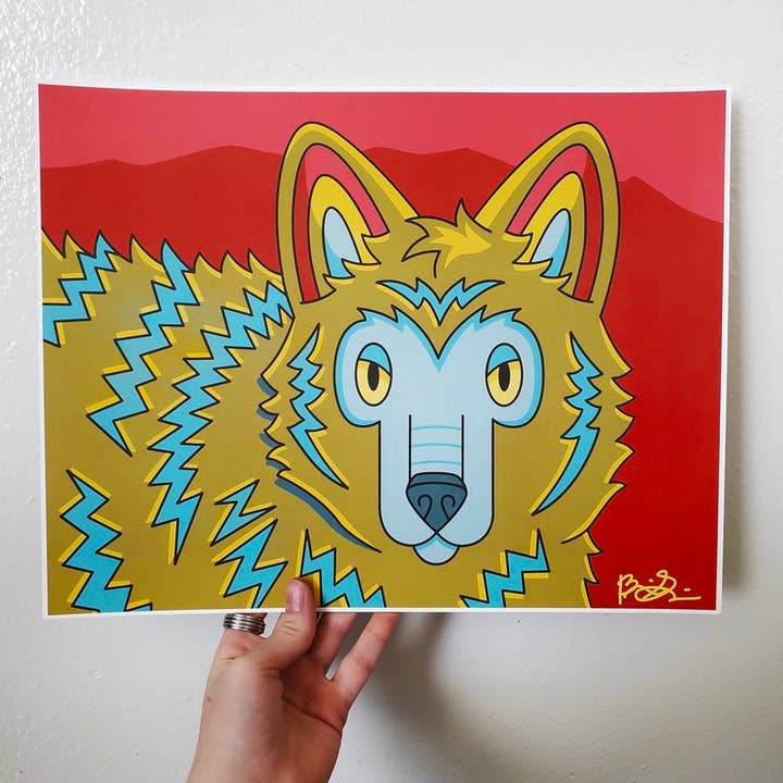Brianna Gardocki Art - Wholesale Art Print - Coyote New Mexico Enchanted Desert Art Print2