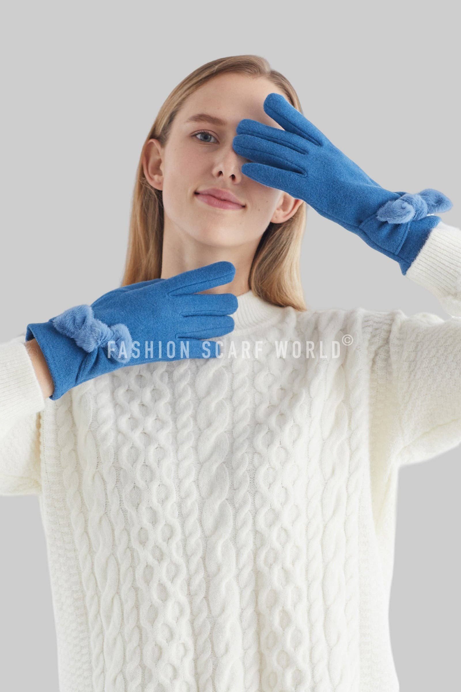 Fashion Scarf World - Wholesale Gloves – Women's - Twist Bow Plain Touchscreen Gloves11