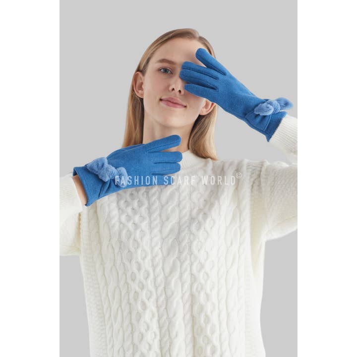 Fashion Scarf World - Wholesale Gloves – Women's - Twist Bow Plain Touchscreen Gloves11