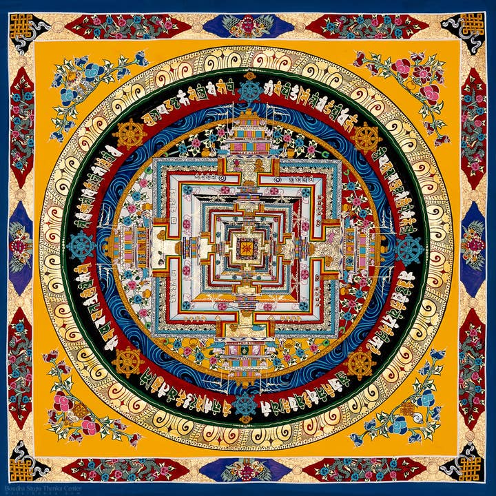 Kalachakra-Mandala-Thangka – Symbol der universellen Energie für den Großhandel von Boudha Stupa Thanka Centre