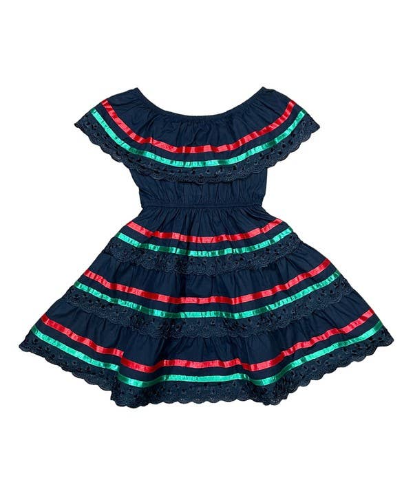 Black Girls Traditional Mexican Cinco De Mayo Fiesta Dress 2-14 for wholesale on Faire3