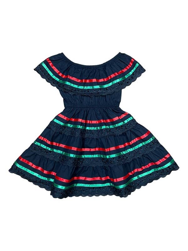 Black Girls Traditional Mexican Cinco De Mayo Fiesta Dress 2-14 for wholesale on Faire3