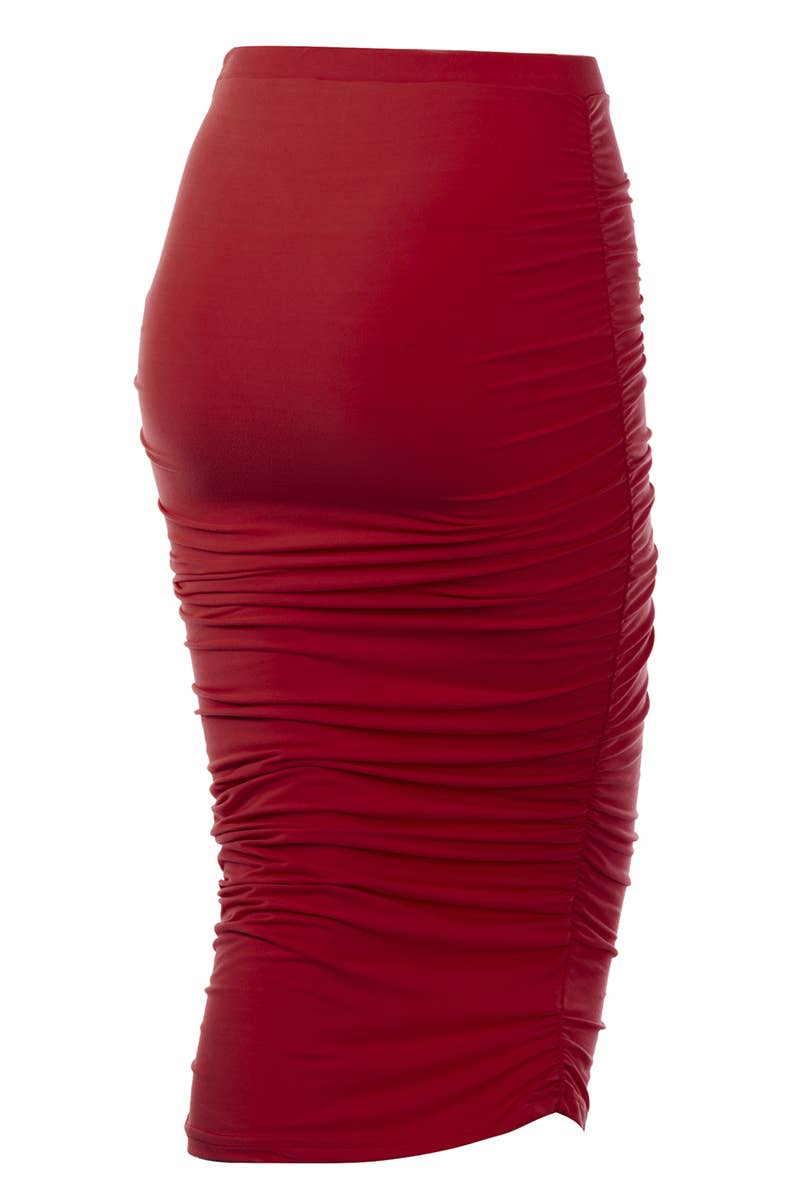 NINEXIS - Wholesale Skirt - Women's - CWBMS070_Slim Fit Ruched Long Pencil Skirt59