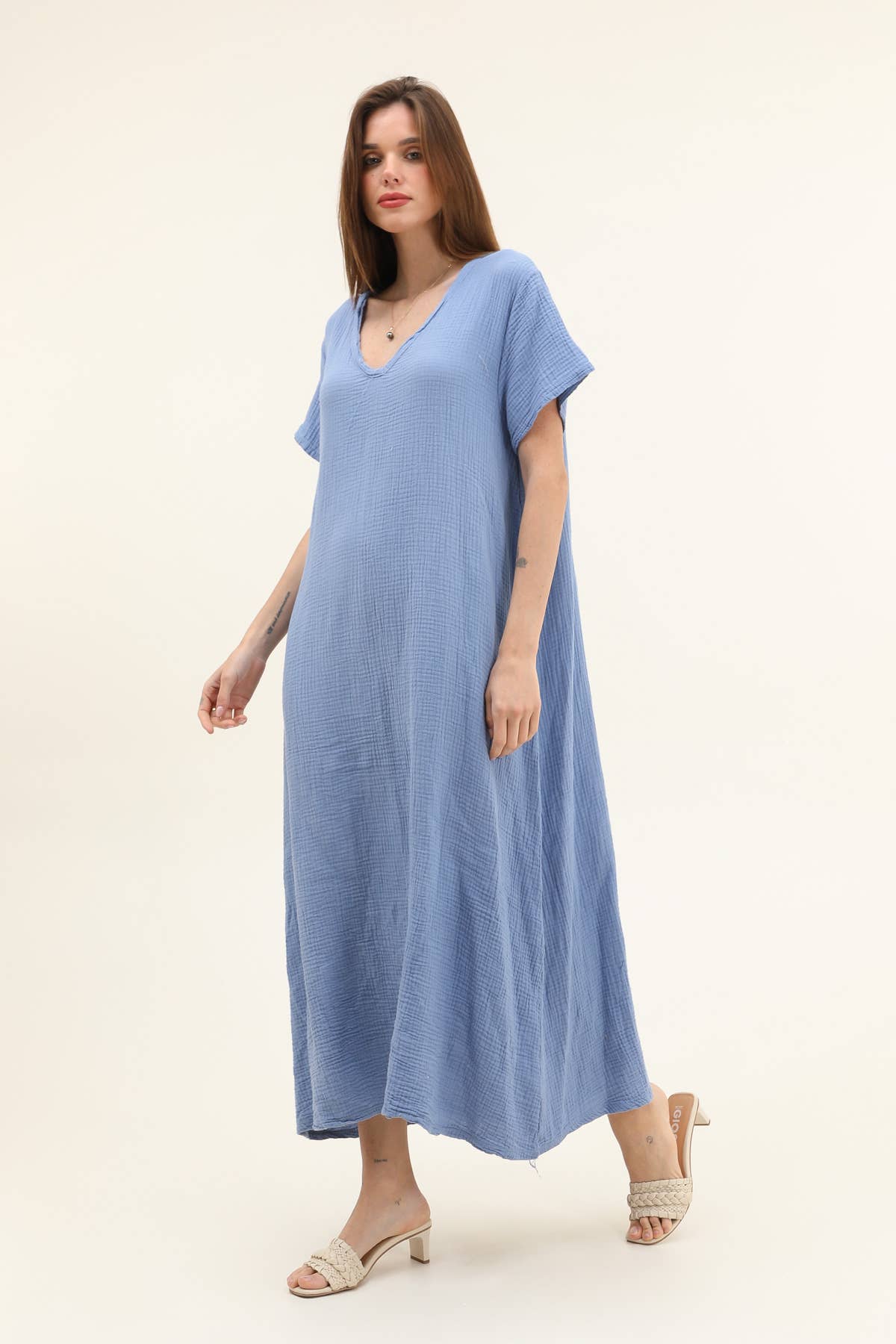 Moonsun - Wholesale Dress - Women's - #4254 cotton gauze long dress9