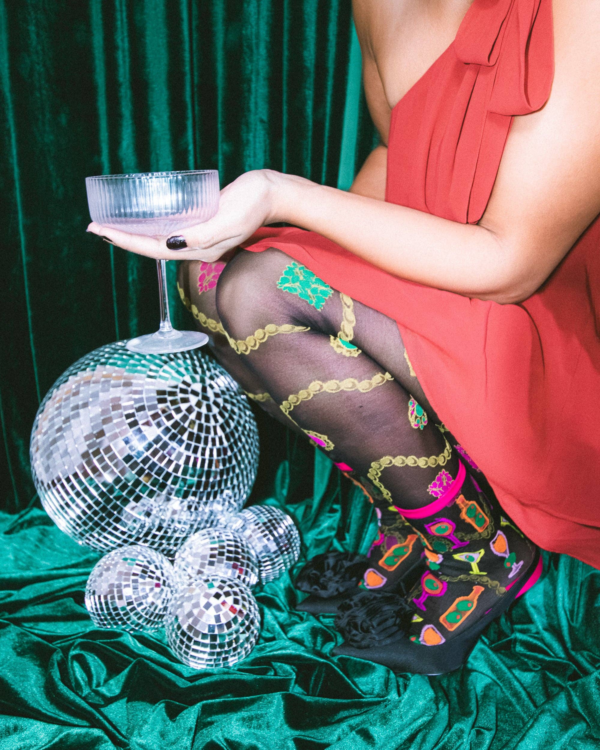 Sock Candy – wholesale Socks – Women's – Cocktail Hour Black Sheer Crew Sock2