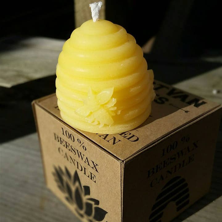 Eastvan bees - Wholesale Novelty candle - Skep Beehive - 100% Beeswax Candle2