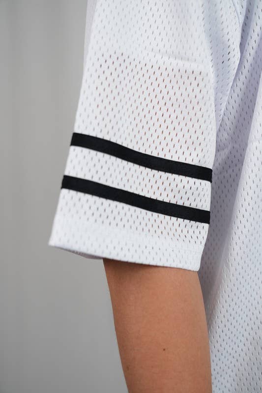 Lime Tree Clothing Inc. - Wholesale T-shirt – men's - Men’s Heavyweight Mesh Football Jersey w/ Stripe XS-2XL9