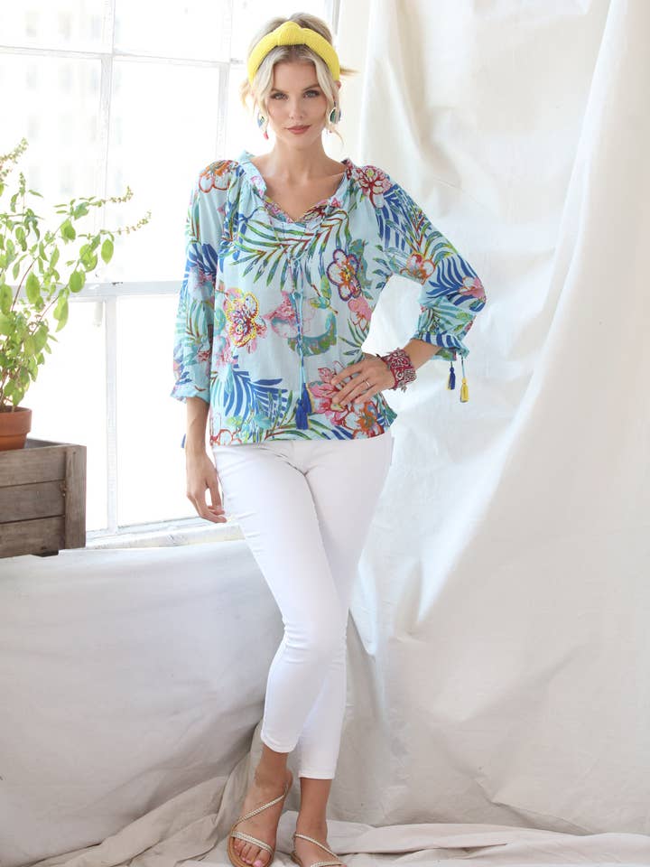 Hantverkare Aqua Talula Pärlstav & Embr. KikiSol Tofstopp för wholesale av KikiSol