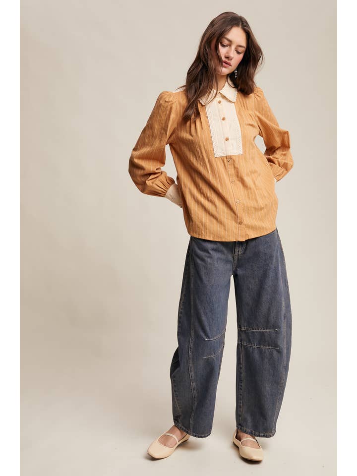 Listicle - Wholesale Buttoned-down shirt – Women's - Victorian Contrast Lace Blouse31