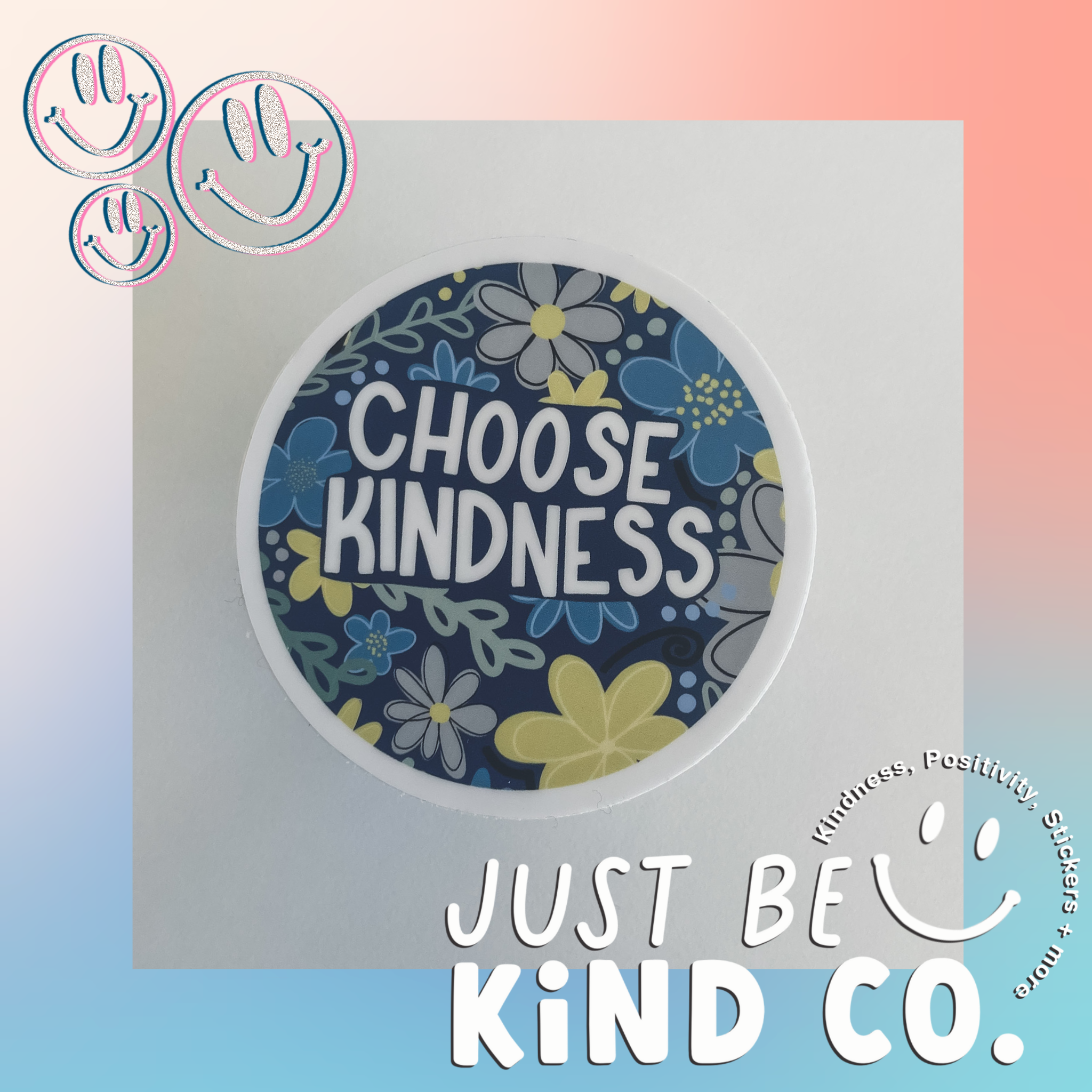 Just Be Kind Co. - Wholesale Sticker - Choose Kindness- Sticker- waterproof, car, stickers, flowers2