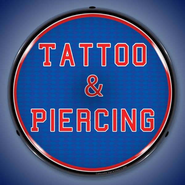 Tattoo & Piercing for wholesale by Collectable Sign and Clock LLC.