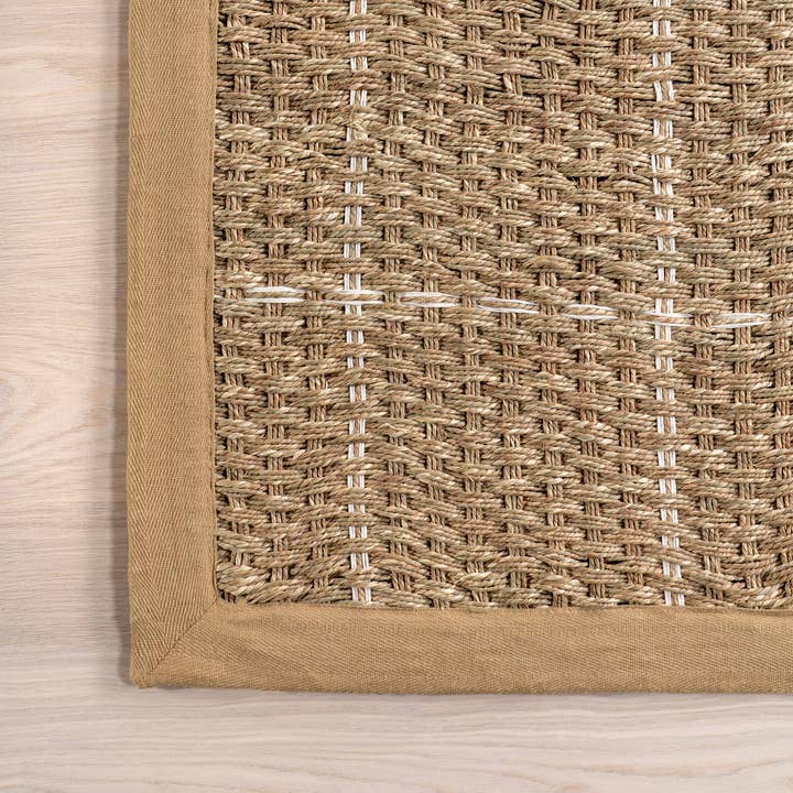Beige Aubrielle Classic Seagrass Area Rug for wholesale on Faire3