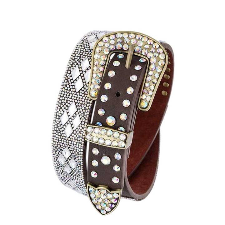 Crystal Designed Statement Fashion Belt for wholesale by Rope & Spurs