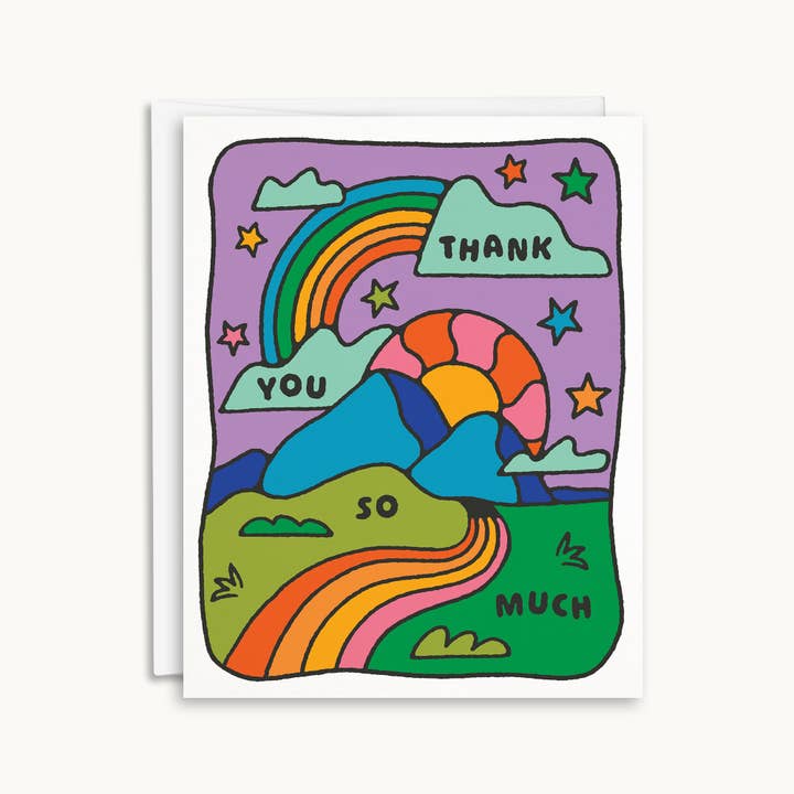 Mountain Scene Thank You Card for wholesale by Salad Bar Studio