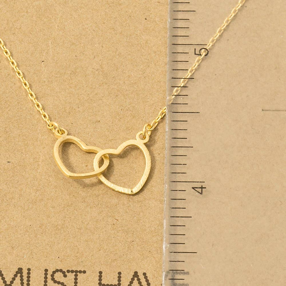 Fame Accessories - Wholesale Pendant/Charm Necklace - Gold Dipped Heart Link Charm Necklace4