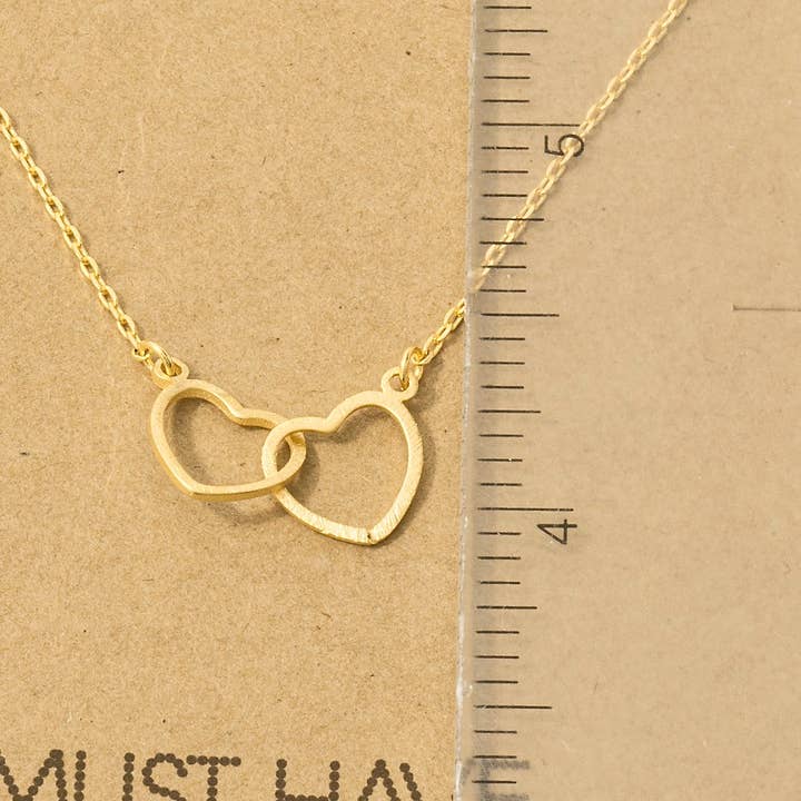 Fame Accessories - Wholesale Pendant/Charm Necklace - Gold Dipped Heart Link Charm Necklace4