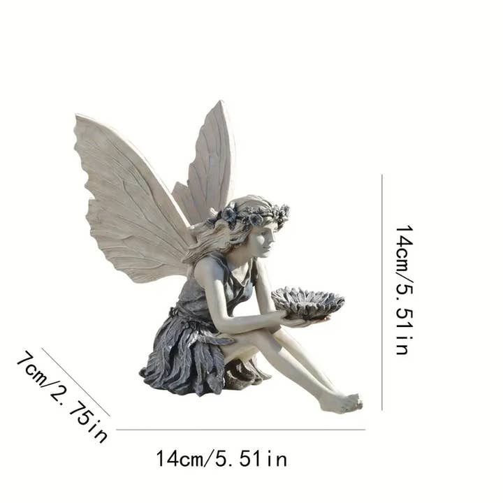 Magnifique Hearts - Vendita all'ingrosso Ornamenti/decorazioni per esterni - Statua Fata con Ali d'Angelo per Giardino Miniatura 14 cm2