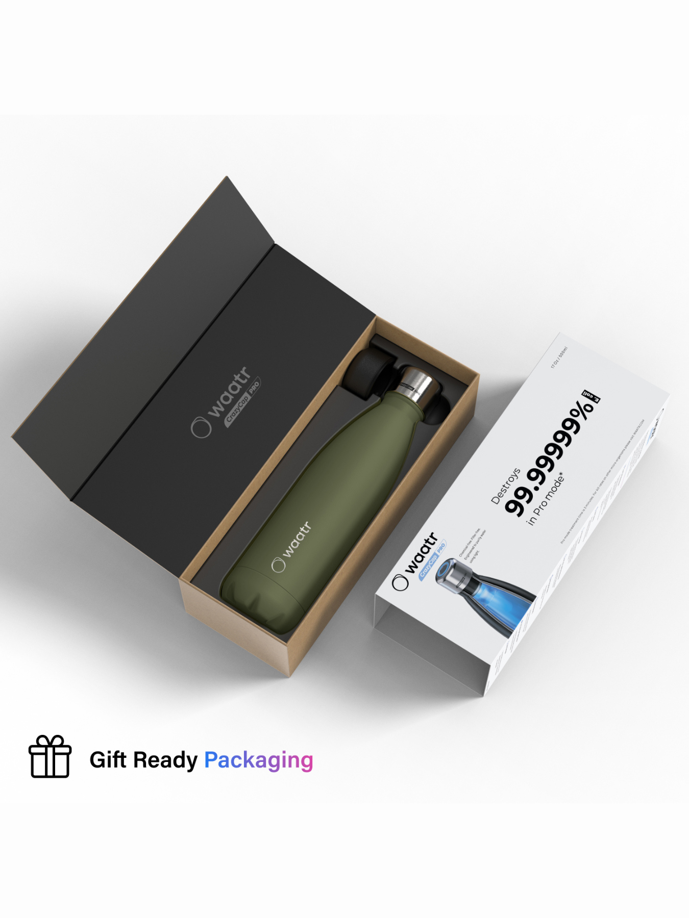 Waatr – Garrafa de água por atacado – Garrafa de purificação de água CrazyCap Pro8