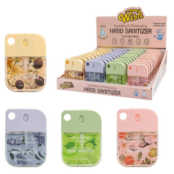 PDQ Display Assorted Sanitizer Case (40 Units: 10 each Black Plum Vanilla, Cucumber Melon, Sweet Guava Fresh Coconut, Violet Orchid Sandalwood) | Size: 1.2 oz for wholesale by United Scents