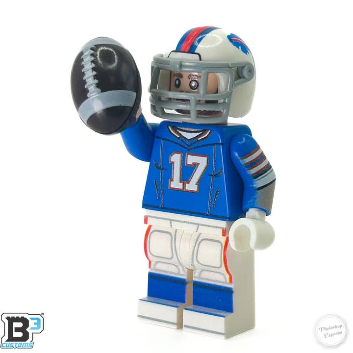 #17 QB Bills Football Player Minifig made using LEGO parts - B3 Customs for wholesale by B3 Customs