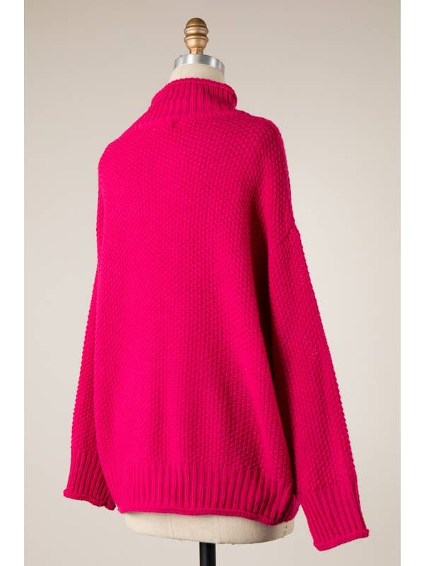 MIRACLE - Wholesale Knit Sweater - Women's - Mock Neck Cable Knit Sweater