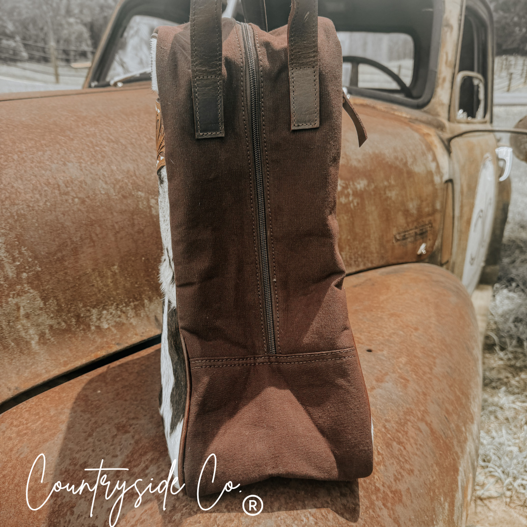 Texas Western Cowhide Bags and More - Wholesale Weekender Bag - Unisex - Cowhide Boot Bag, Travel Overnight Bag for him or her6