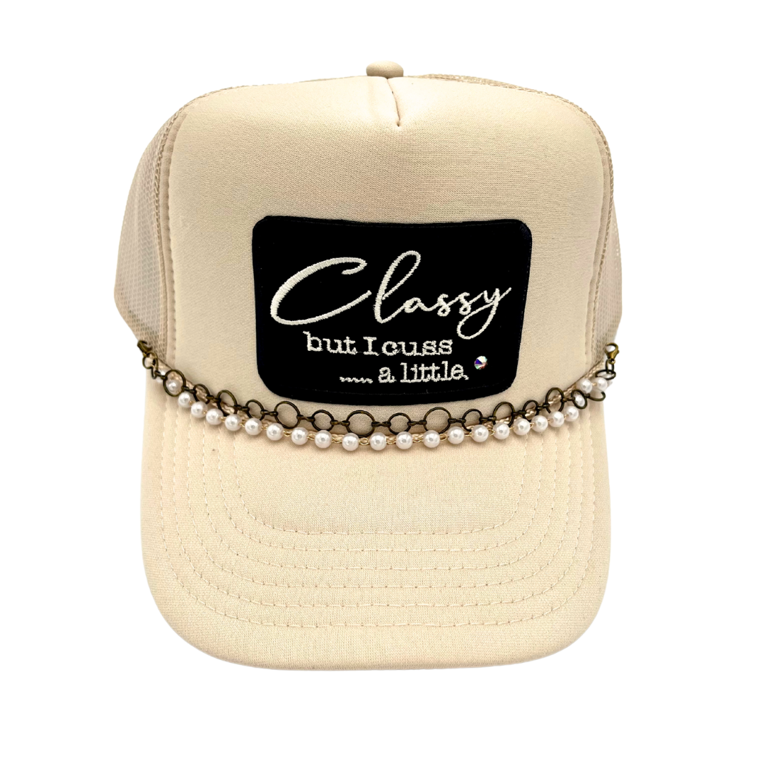 Billie Jane's Trucker Hats - Wholesale Trucker Hat - Women's - Classy But I Cuss A Little . Embroidered Patch . Trucker Hat1