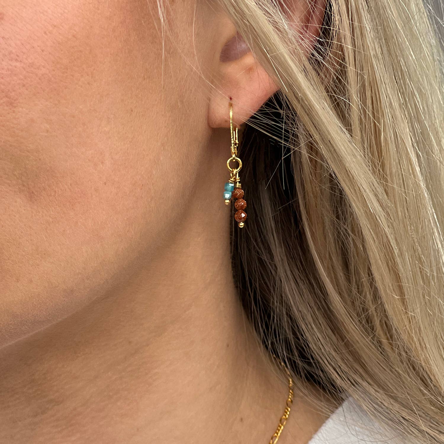 Jazu Jewellery - Venta al por mayor Pendientes colgantes - Pendientes Nona con piedras semipreciosas6