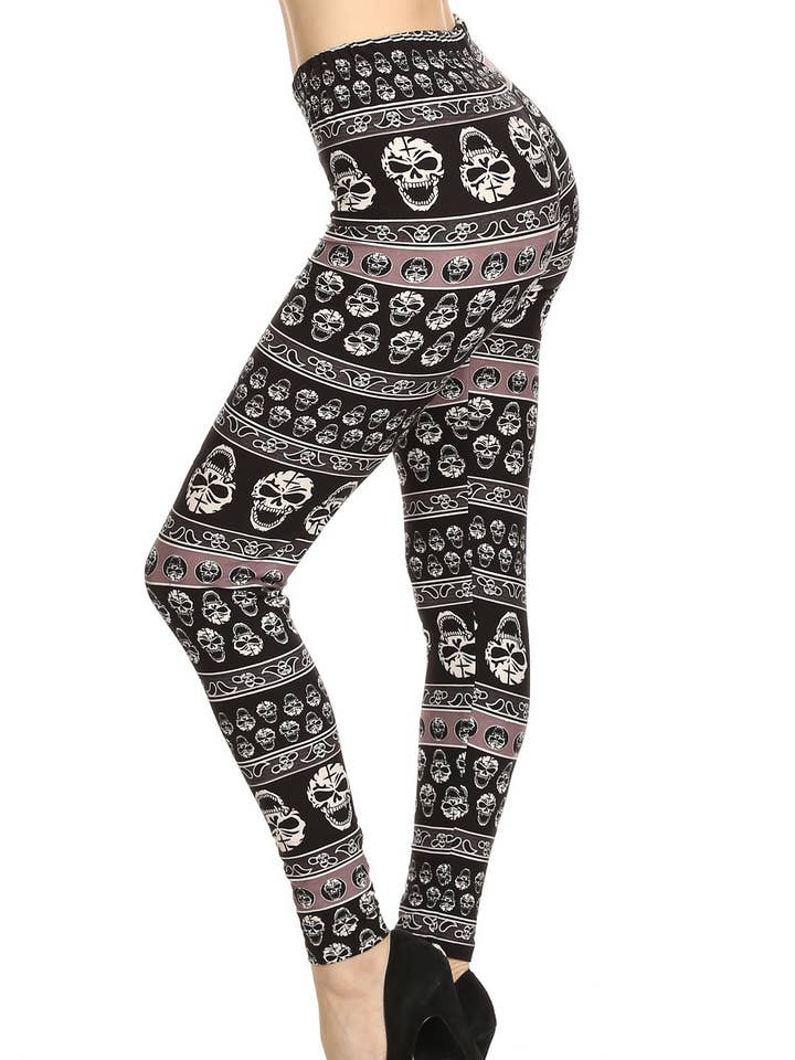 BLKPNK ..1010 Halloween skull print leggings SI-7090 for wholesale on Faire0