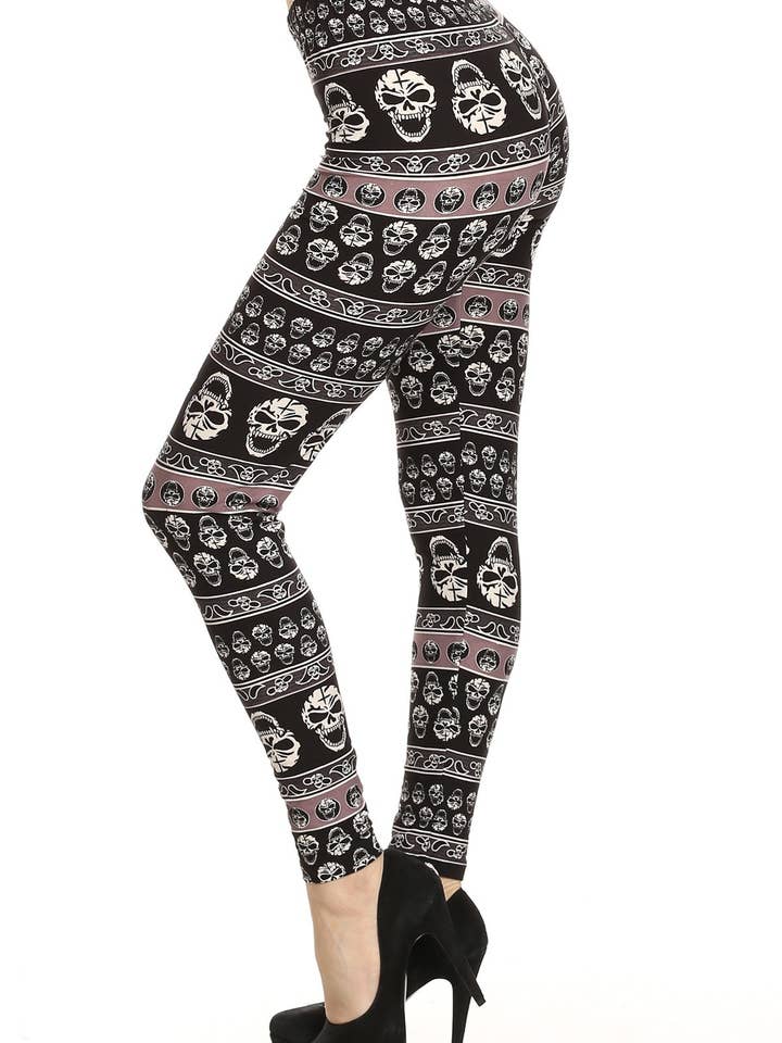 .1010 Halloween skull print leggings SI-7090 for wholesale by 42POPS