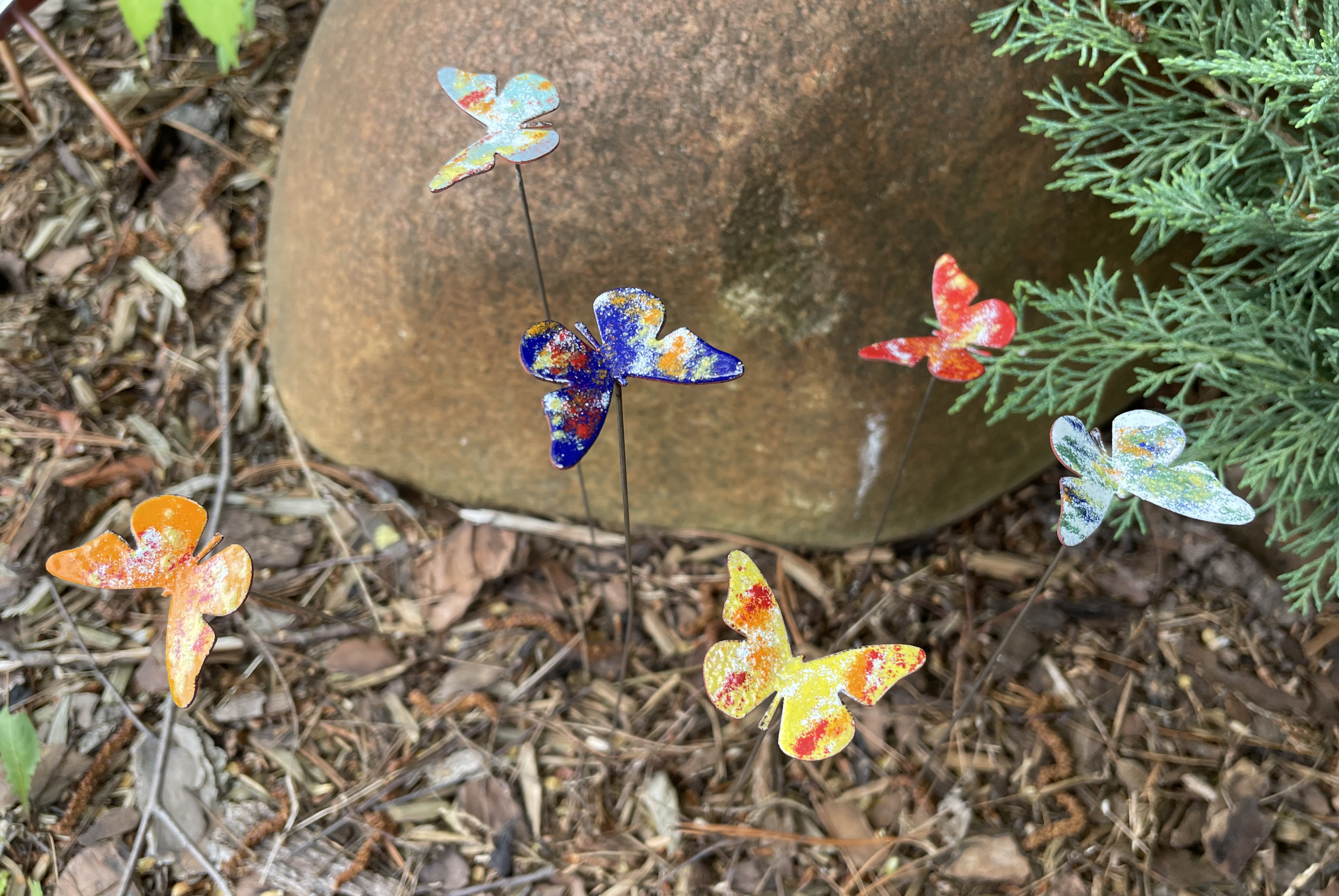 Clever Goods by Annabelle Noel Designs - Wholesale Garden/Lawn Stake - Small Copper Enamel Butterflies23