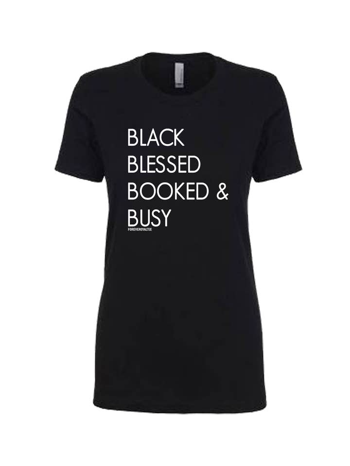 B4- Camiseta Preta Preta Reservada e Ocupada por atacado de ForeveRoyalTee