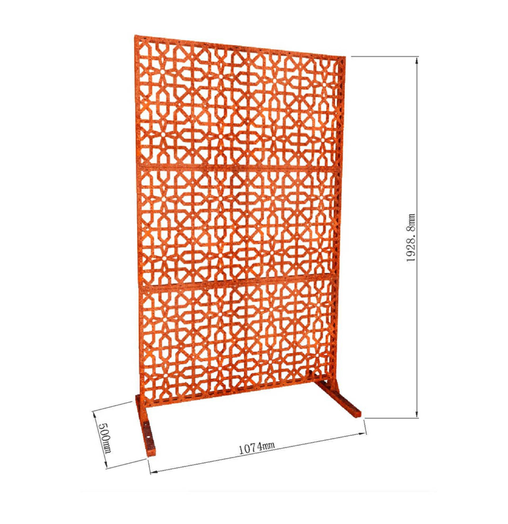 Hi-Line Gift Ltd. – wholesale Decorating tool – 72In Decorative Privacy Screen-Rust(Two Boxes/Set)0