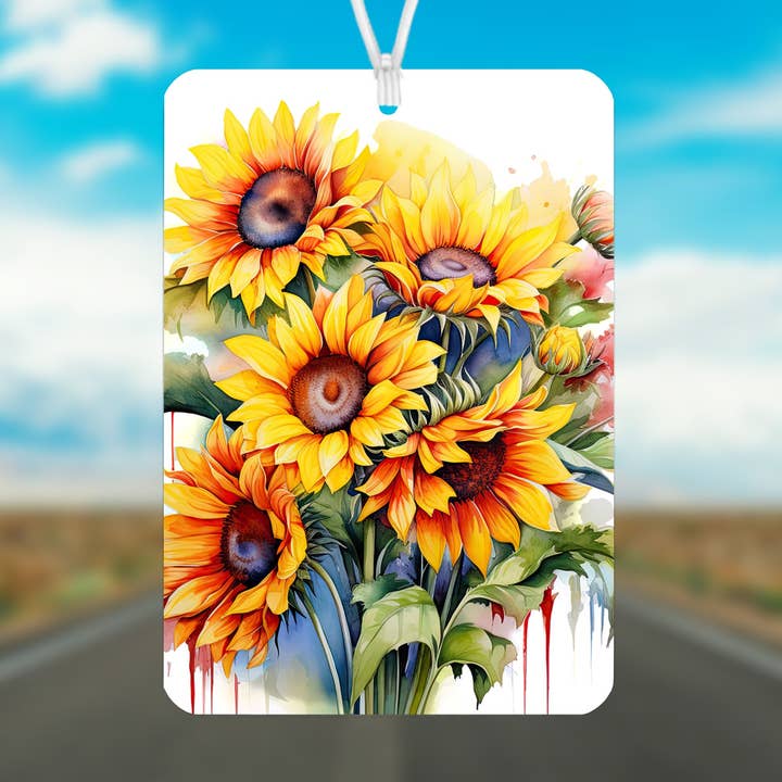 Solrosor - Doftfräschare i filt för bil med doftspray för wholesale av Stencil Art Canada