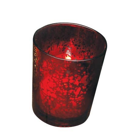 Biedermann & Sons - Wholesale Candle Holder - Rustic Red Glass Votive Holders- Box of 12