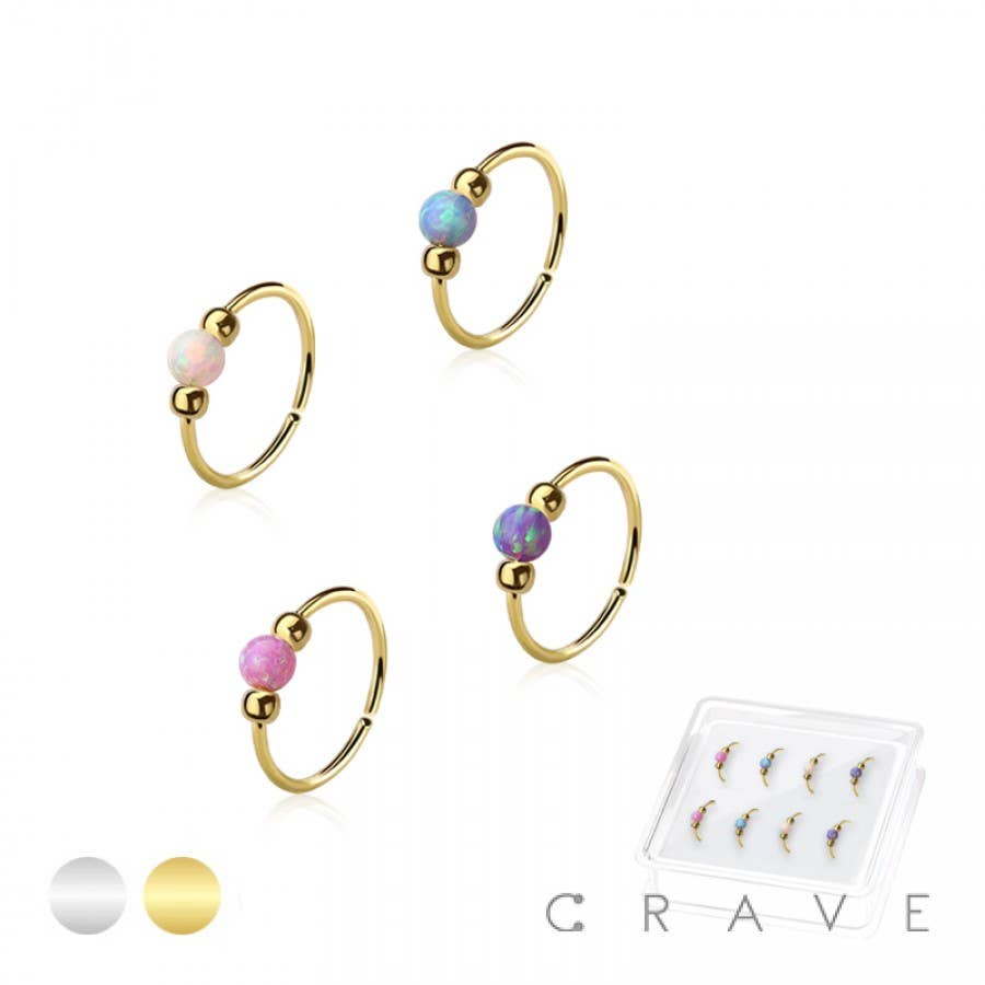 CRAVE – wholesale Nose ring – 8PCS OF 925 STERLING SILVER NOSE HOOP O-RING WITH SYNTHETIC2