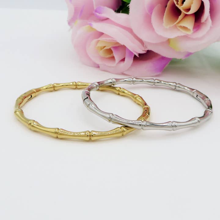 Daemon srls - Wholesale Bangle Bracelet - BAMBOO ~ Acciaio Inossidabile - Bracciale rigido effetto bamboo2
