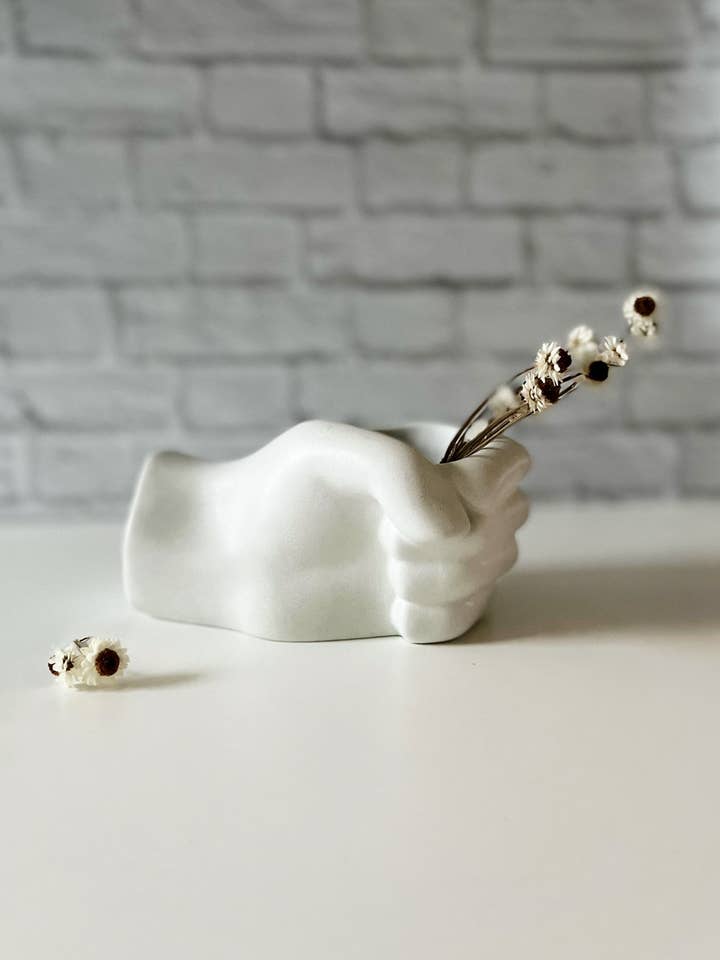 Short Hand Flower Vase for wholesale by Dovekie & Finch