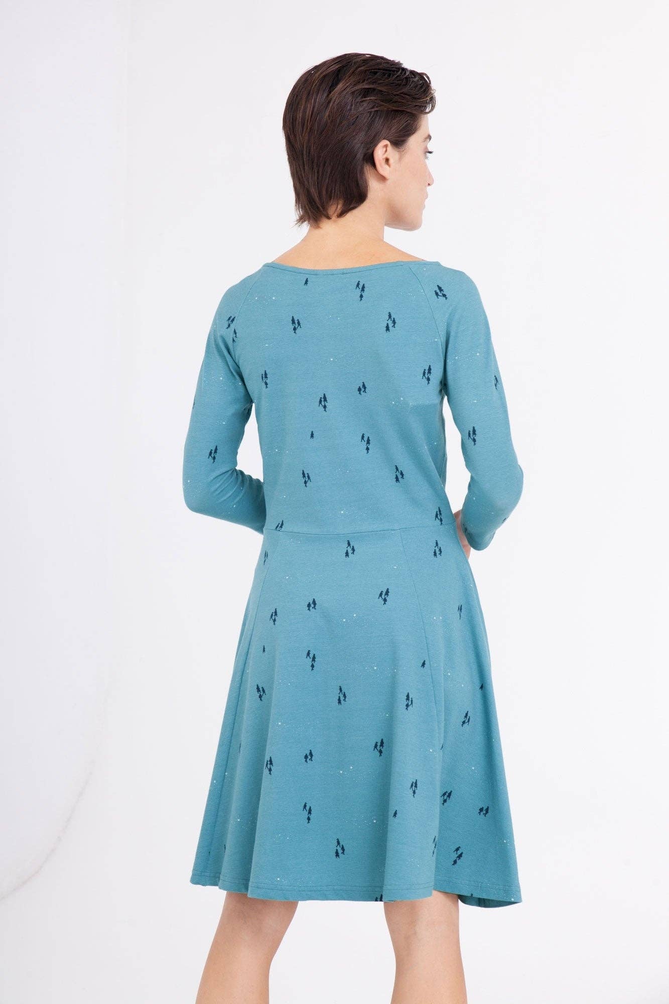 Celine opal blue ranglan sleeve dress. for wholesale on Faire1