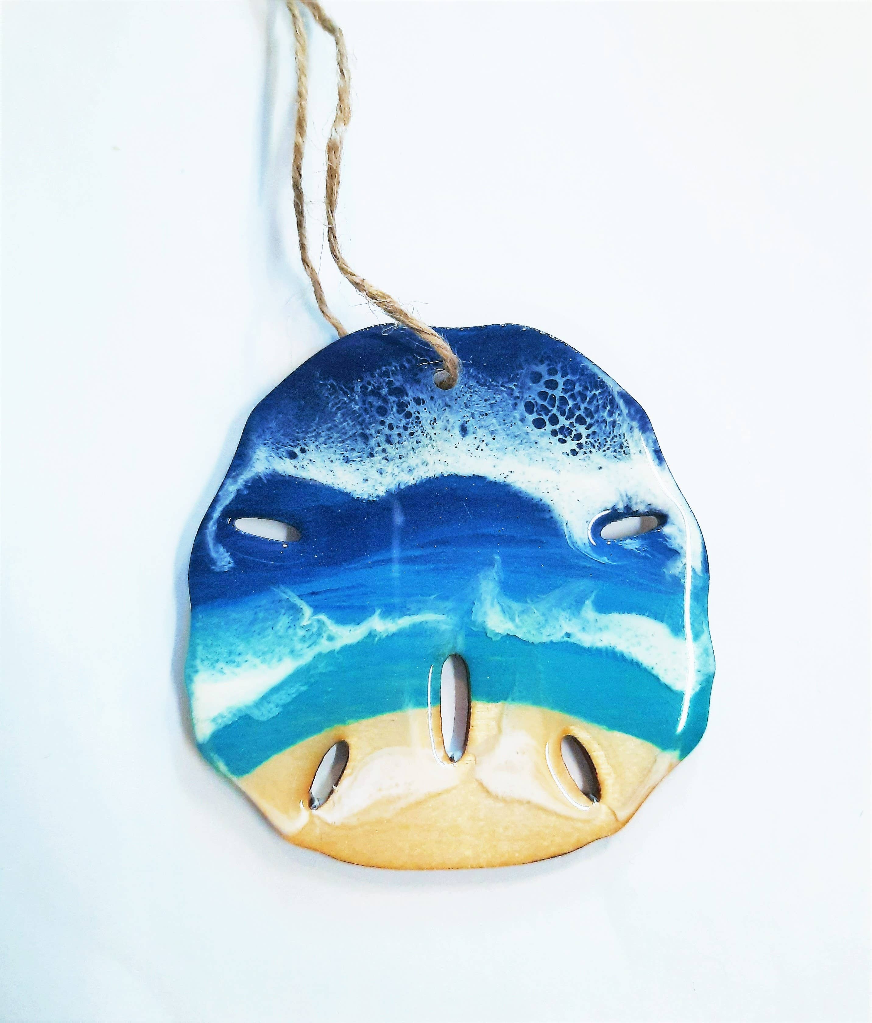 JEMS of the Sea - Wholesale Ornament - Sand Dollar Christmas Ornament - Handmade Resin & Wood2