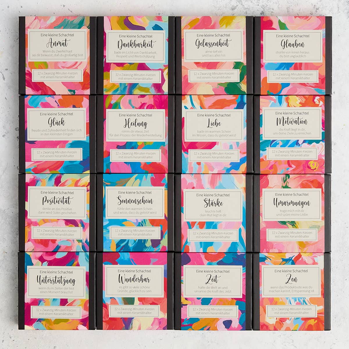 Cotton & Grey – Vela/castiçal cónico por atacado – Uma pequena caixa de Abraços (Abstrato)4